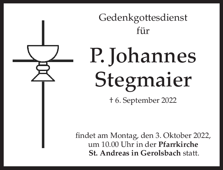 P. Johan­nes Steg­mair