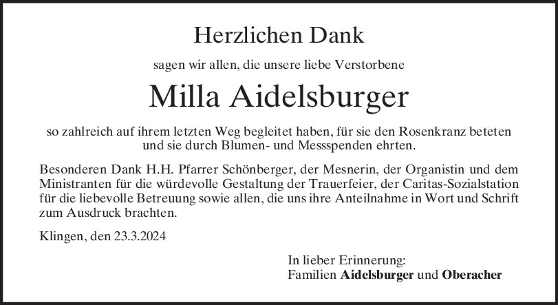Mil­la Aidels­bur­ger