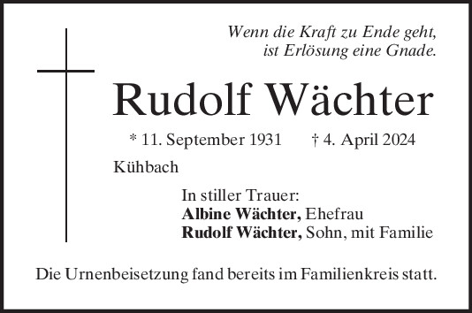Rudolf Wäch­ter