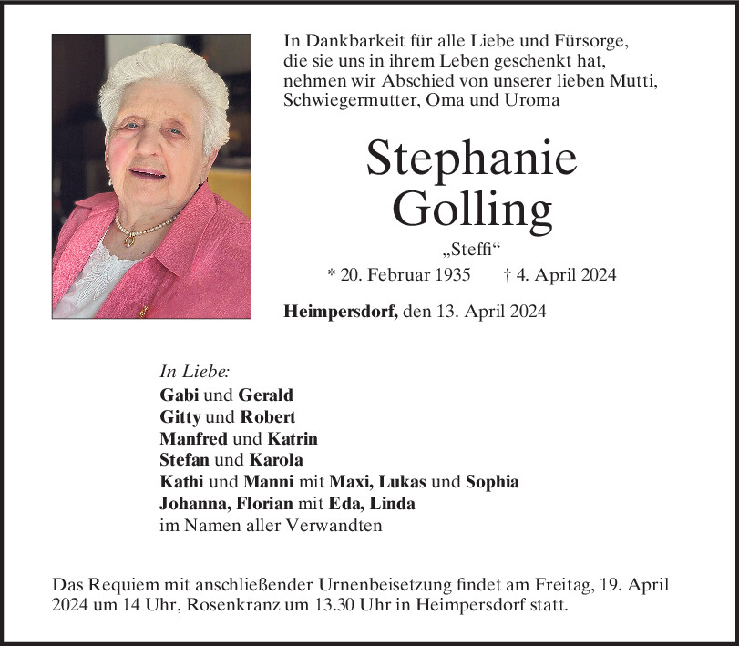 Ste­pha­nie Gol­ling