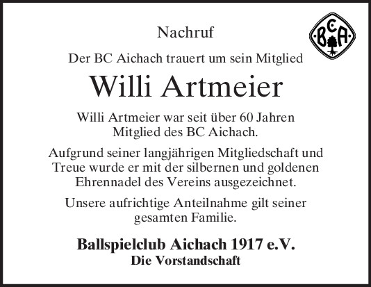 Wil­li Art­mei­er