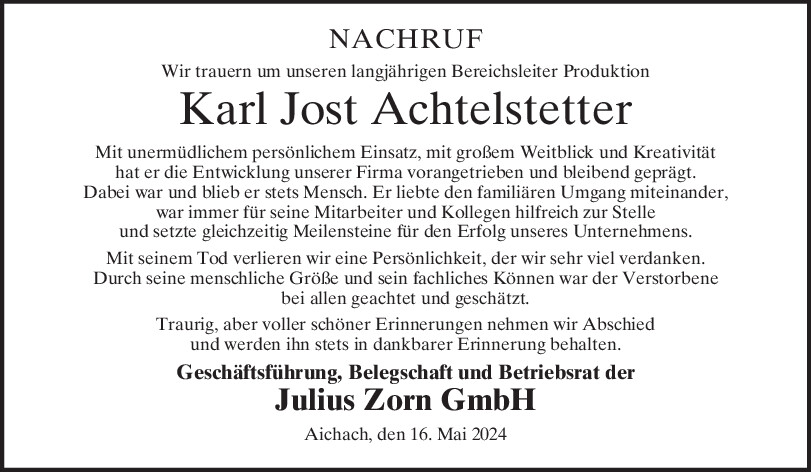 Karl Jost Ach­tel­stet­ter